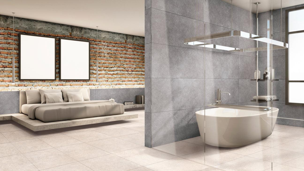 Carrelage de salle de bain moderne avec pose professionnelle